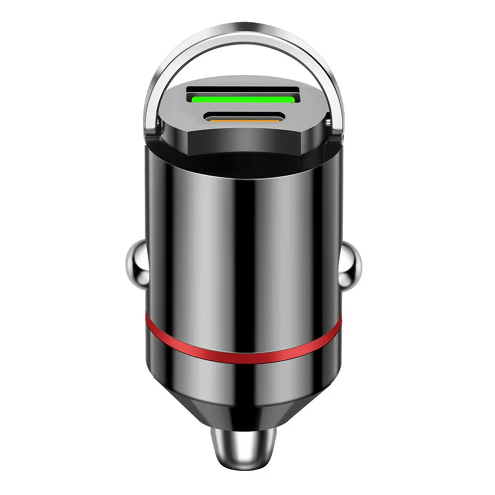 200W Dual USB Car Charger Fast Charging Adapter Compact Alloy Design