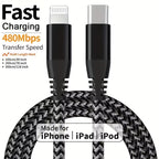 MFi Certified USB C to Lightning Cable Fast Charging Nylon Braided Cord
