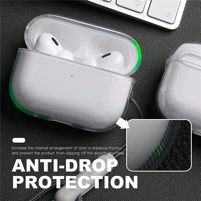 Clear TPU AirPods Case with Lanyard Strap Transparent Protective Cover Secondary image