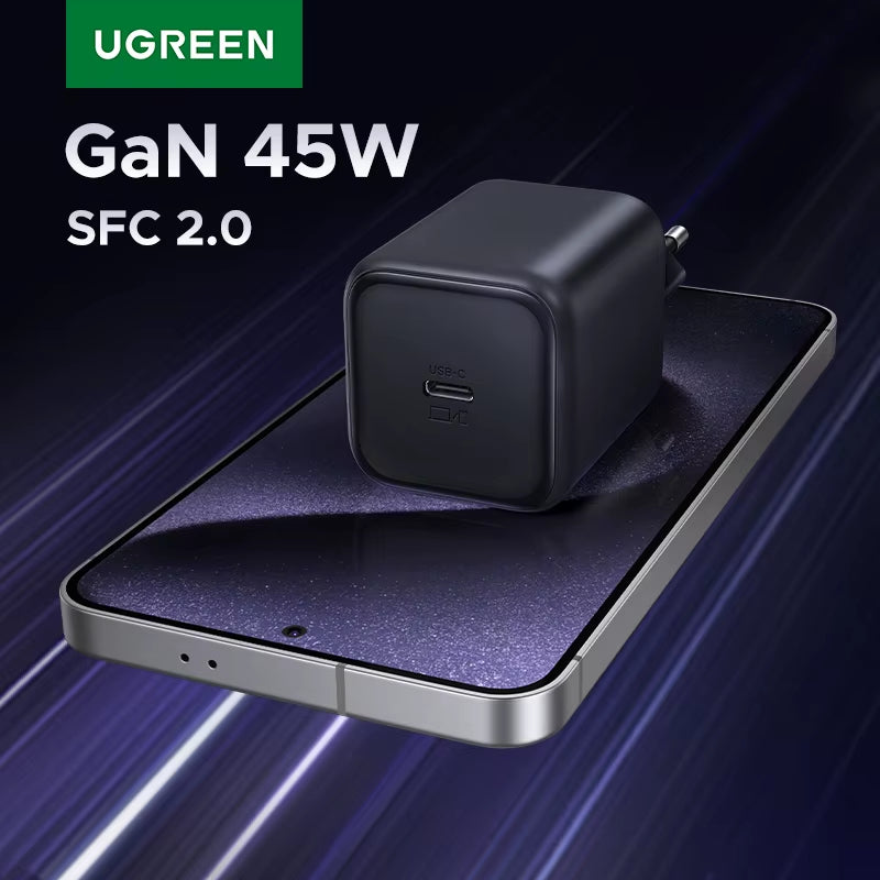 45W GaN USB C Fast Charger PD3.0 PPS QC3.0 Power Adapter