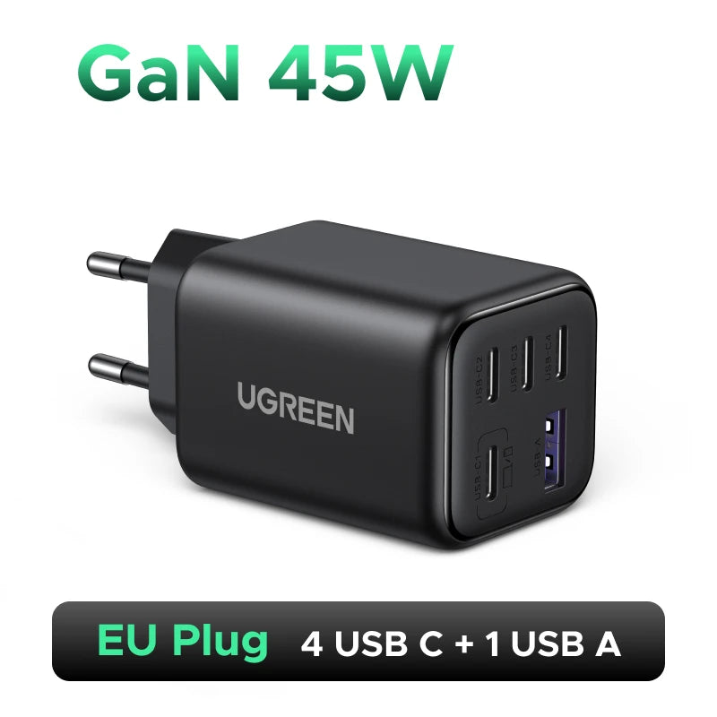 45W GaN USB C Fast Charger PD3.0 PPS EU Plug Power Adapter