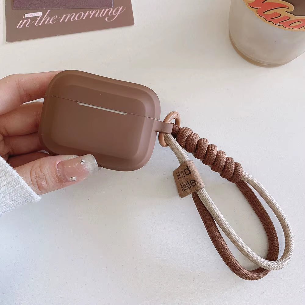 Caramel Silicone AirPods Case with Bracelet Strap Shockproof Protective Cover