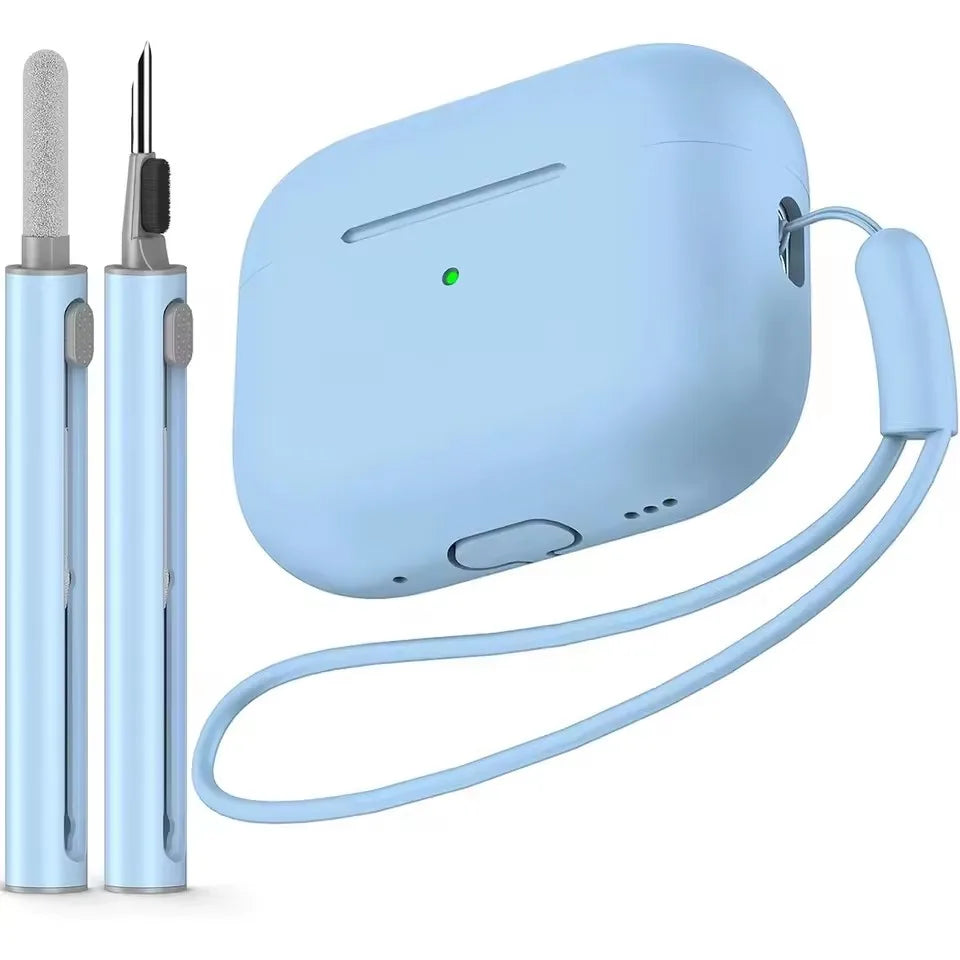 AirPods Pro Case with Cleaner Pen Kit Silicone Protective Cover with Lanyard
