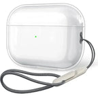 Clear TPU AirPods Case with Lanyard Strap Transparent Protective Cover