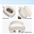 4 in 1 AirPods Max Silicone Protective Case Set Full Coverage Headband Earpad Cover