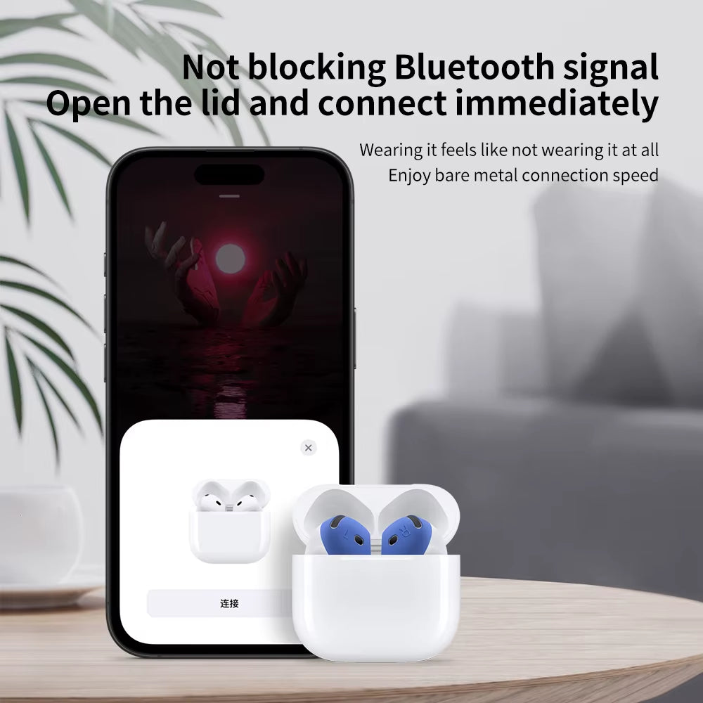 AirPods 4 Silicone Case Cover Protective Skin with Ear Tips Anti-Slip