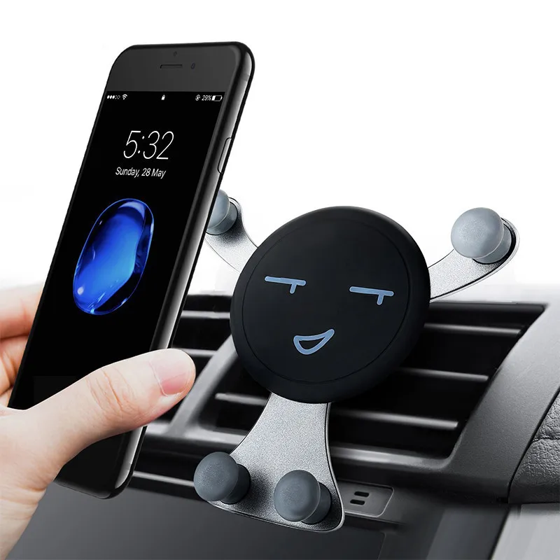 Gravity Car Air Vent Phone Holder Smile Design Universal Phone Mount Secondary image