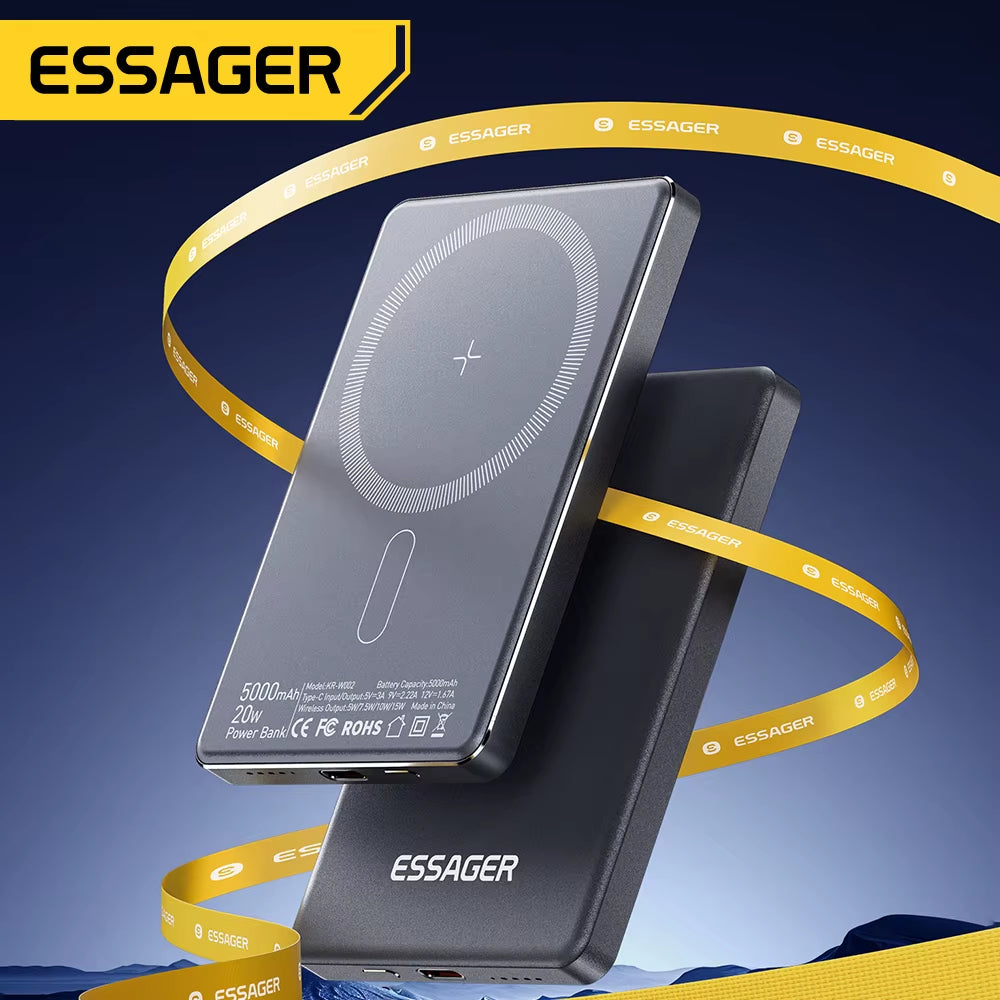 5000mAh Magnetic Wireless Power Bank 20W Fast Charging MagSafe Portable Charger