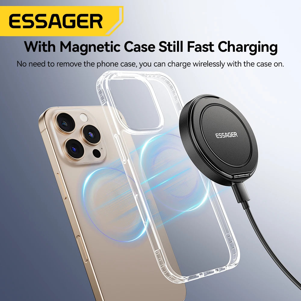 Magnetic Wireless Charger 15W Fast Charging Pad Stand USB-C for iPhone AirPods