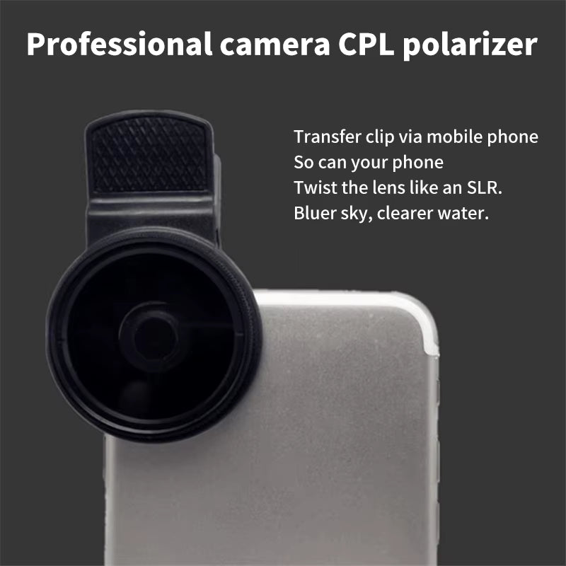 52MM Circular Universal Portable Polarizer Camera Lens CPL No Reflections Filter Professional for Iphone Mobile Phone Smartphone