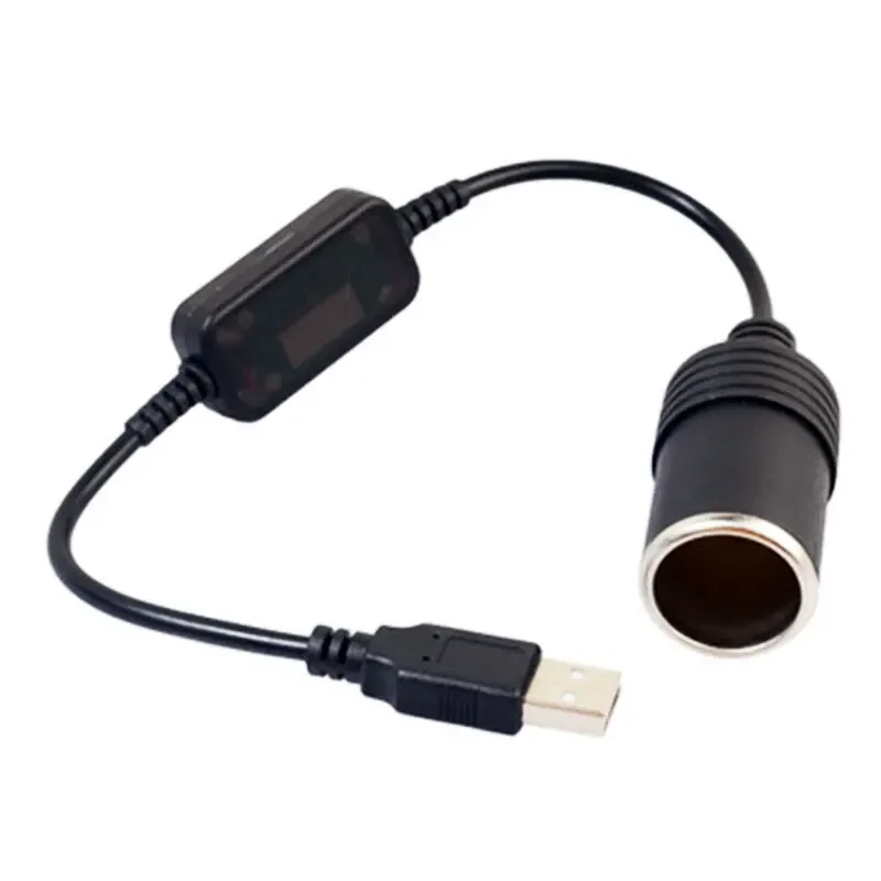 USB to 12V Car Cigarette Lighter Adapter Converter 5V 2A Power Cable Main image