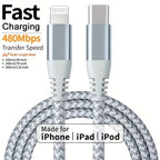 MFi Certified USB C to Lightning Cable Fast Charging Nylon Braided Cord