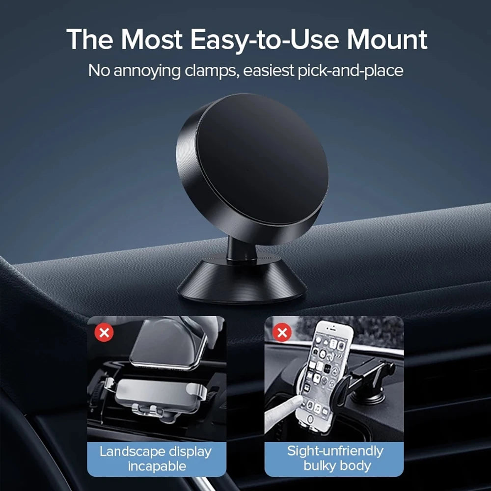 360 Magnetic Car Phone Holder Dashboard Mount Adjustable Mini Stand