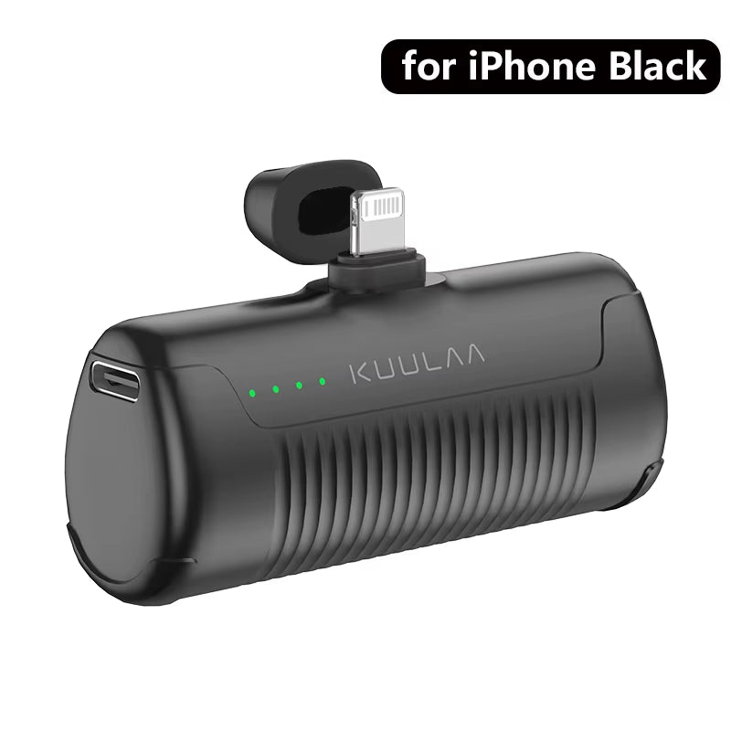 Mini Power Bank 4500mAh Portable Charger Built-in Plug Type-C Lightning