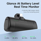 Mini Power Bank 4500mAh Portable Charger Built-in Plug Type-C Lightning