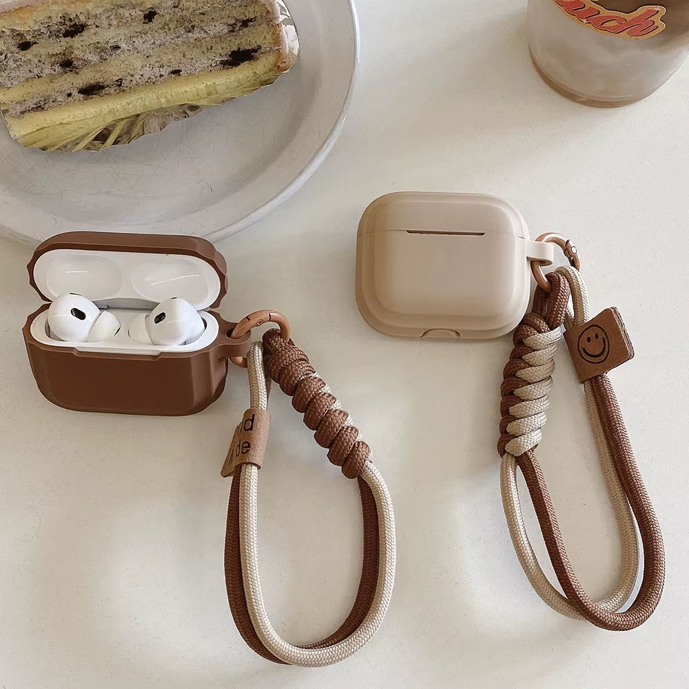 Caramel Silicone AirPods Case with Bracelet Strap Shockproof Protective Cover