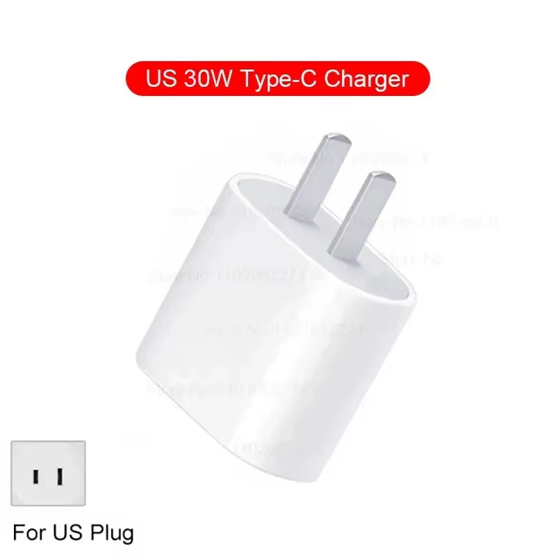 30W USB C PD Fast Charger iPhone Adapter with Type C Cable