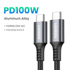 100W USB C to USB C Cable PD Fast Charging Nylon Braided 5A E-Marker