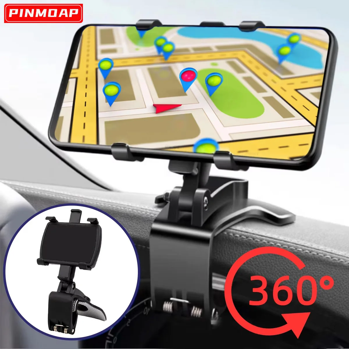 Car Dashboard Phone Holder 360 Rotation Sunshade Mount Adjustable Stand Secondary image
