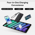 10000mAh Power Bank 22.5W Fast Charging Built-in USB C Cable Digital Display