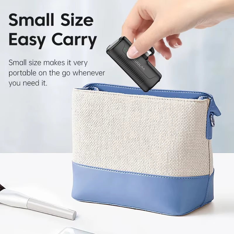 Mini Power Bank 4500mAh Portable Charger Built-in Plug Type-C Lightning