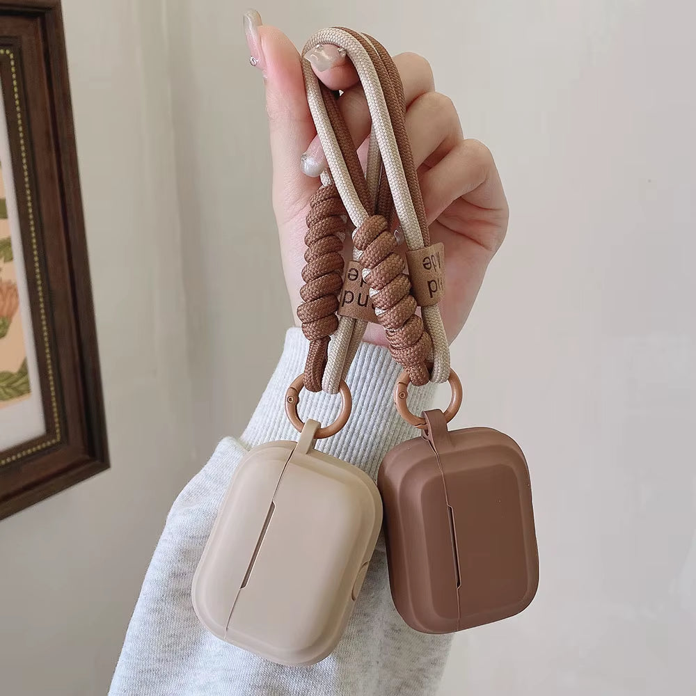Caramel Silicone AirPods Case with Bracelet Strap Shockproof Protective Cover
