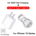 30W USB C PD Fast Charger iPhone Adapter with Type C Cable