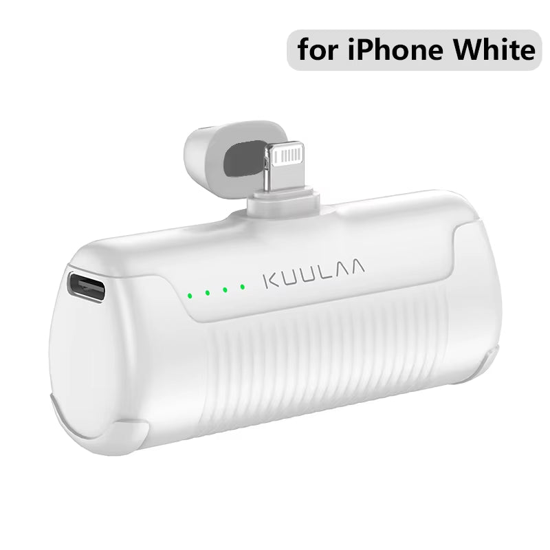 Mini Power Bank 4500mAh Portable Charger Built-in Plug Type-C Lightning