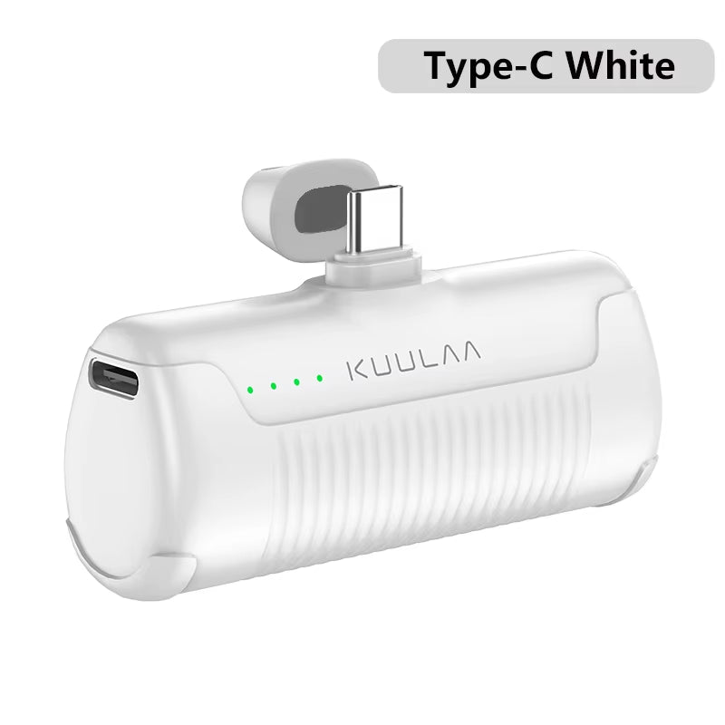 Mini Power Bank 4500mAh Portable Charger Built-in Plug Type-C Lightning