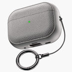 Leather Pattern AirPods Pro Case TPU Protective Cover with Keychain