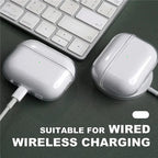 Clear TPU AirPods Case with Lanyard Strap Transparent Protective Cover