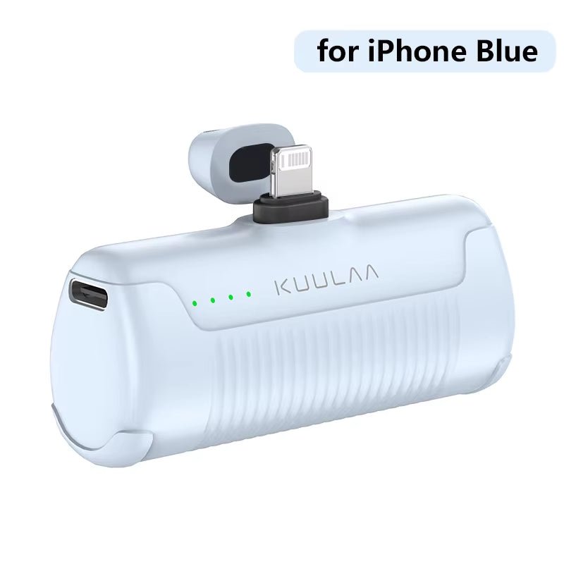 Mini Power Bank 4500mAh Portable Charger Built-in Plug Type-C Lightning
