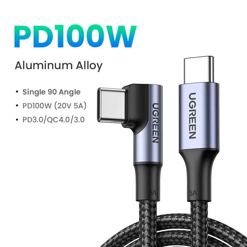 100W USB C to USB C Cable PD Fast Charging Nylon Braided 5A E-Marker