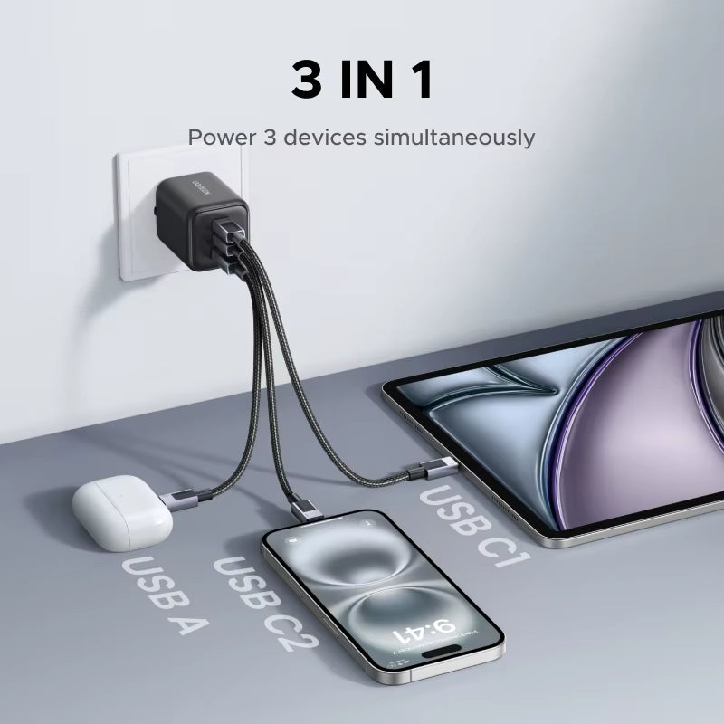 45W GaN USB C Fast Charger PD3.0 PPS EU Plug Power Adapter