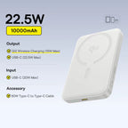 Qi2 Magnetic Power Bank 10000mAh 15W Wireless 22.5W Fast Charging Portable