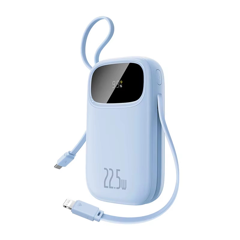 10000mAh 20000mAh Power Bank 22.5W Fast Charging Built-in USB-C Lightning Cable